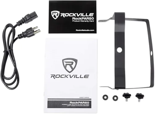 Vista 9 de (24) Rockville RockPAR50 LED RGB Compact Par Can DJ/Club DMX Wash Light+Dual Bracket
