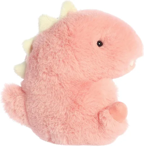 Vista 3 de Aurora Round Rolly Pet Avery Allosaurus - Adorable compañero - Diversión sobre la marcha - Rosa 5 pulgadas