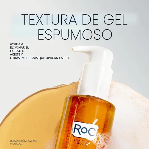 Vista 4 de RoC Multi Correxion Revive + Glow - Limpiador facial de gel con vitamina C y ácido glicólico, 177 ml.
