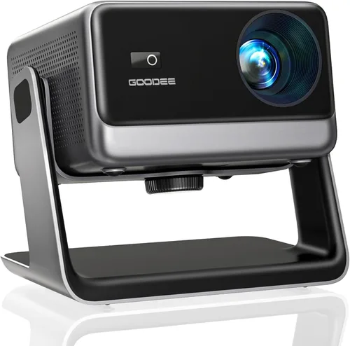 GooDee Proyector de video con WiFi y Bluetooth, proyector portátil inteligente compatible con Netflix/Dolby Audio/Auto Focus y Keystone,