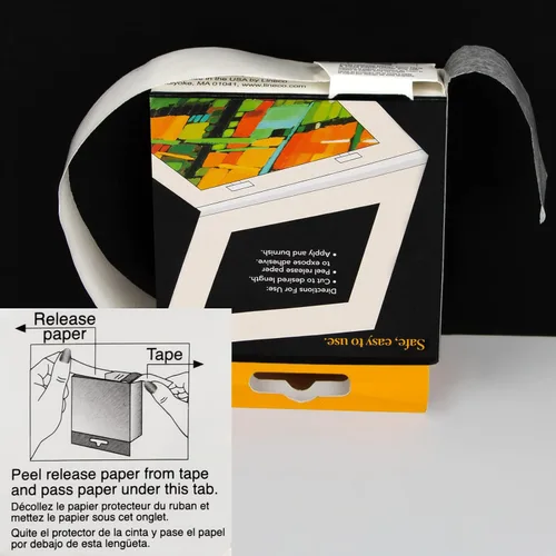 Vista 5 de Lineco - Cinta adhesiva de tela que actúa como bisagra de 1,25 pulgadas x 35 pies. Cinta de tela blanca, Blanco