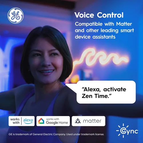 Vista 4 de Cync GE Direct Connect - Bombillas LED inteligentes A21, luces inteligentes que cambian de color, compatibles con la materia, compatibles con Alexa