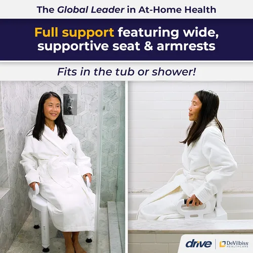 Vista 2 de Silla de ducha Drive Medical de serie Premium con respaldo y brazos