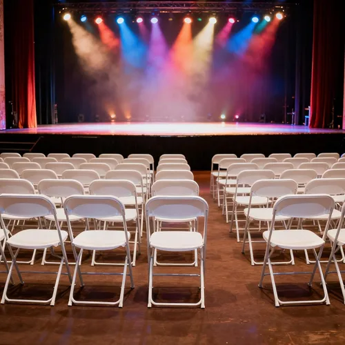 Vista 2 de Set of 10 White Folding Chairs for Commercial and Home Use, Heavy-Duty 350-lb Capacity, Ergonomic Plastic Seat with Sturdy Metal Back, Quick Fold &