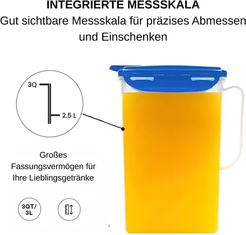 Vista 5 de LOCK & LOCK – Jarra de agua para puerta del refrigerador, con asa, sin BPA (bisfenol A), jarra de plástico con tapa abatible, perfecta para hacer