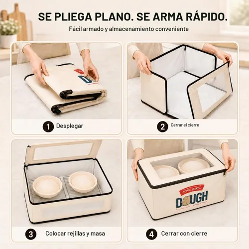 Vista 7 de BLUBYEES Bread Proofing Box, 2-Loaf Capacity, 3-Sided Heating, Temp Control melocotón (Creamy Apricot)