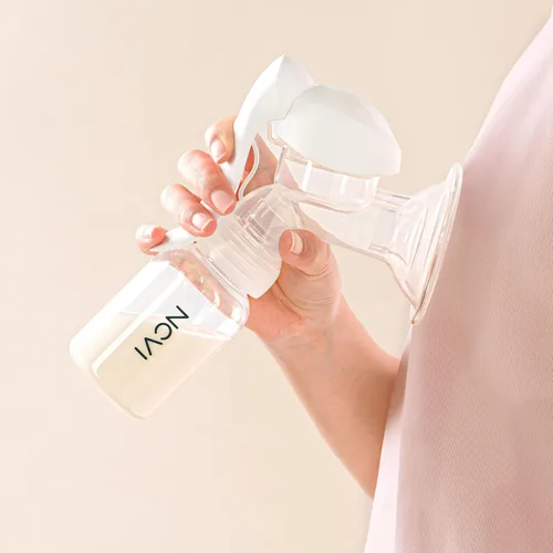 Vista 4 de NCVI Extractor de leche manual para amamantar con pezón pequeño, broche de silicona suave de 20 mm, bomba manual de una sola mano, leche materna 4