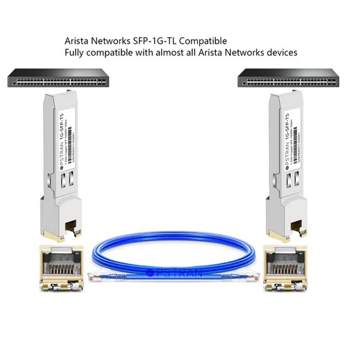 Vista 4 de Módulo transceptor de cobre de 10/100/1000BASE-T SFP SGMII compatible con Arista Networks SFP-GB-GE-TL SFP-1G-TL RJ45 328.1 ft Cat5e/6