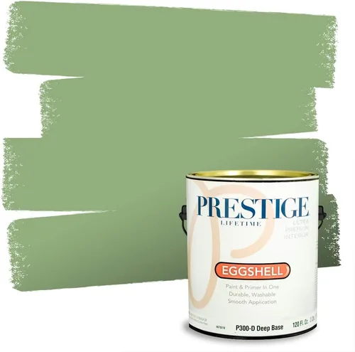 Vista 124 de PRESTIGE Pintura exterior e imprimación en uno, aloe, plano, 1 galón