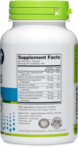 Vista 3 de NutriBiotic Electrolitos esenciales, cápsulas de 100 unidades Apoya un mayor rendimiento y una recuperación más rápida Vitamina C de grado