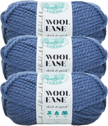 Vista 133 de Lion Brand Yarn - Ovillo de lana Wool-Ease Thick & Quick color fuerza aérea