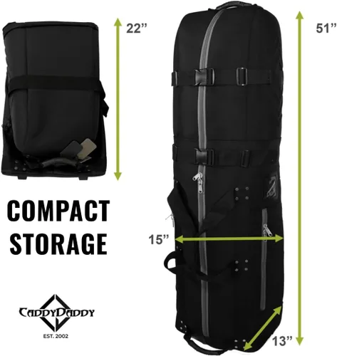 Vista 7 de CaddyDaddy Nueva funda acolchada de primera clase premium para club de golf con ruedas, bolsa de viaje de golf resistente para aerolíneas