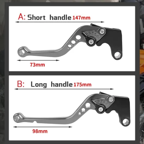Vista 2 de DOUKI for Kawasaki H2 H2R 2015-2019 Motorcycle Long Brake Clutch Levers Adjustable CNC Aluminum Short Clutch Brake Levers Lever (Color : A1)