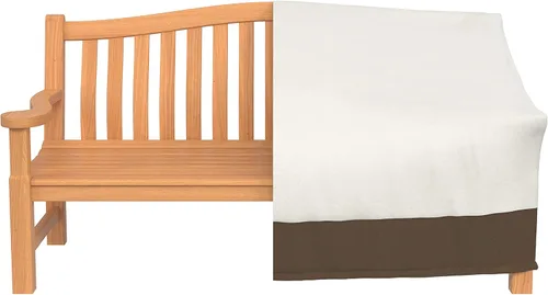 Vista 4 de Amazon Basics Funda de sofá de 2 plazas para exteriores, funda para muebles de patio, impermeable, anti-UV, duradera, beige/marrón