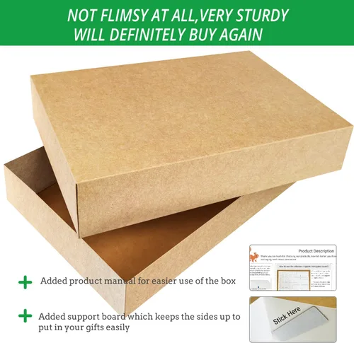 Vista 3 de 12 cajas de papel de estraza con tapas para envolver ropa grande y 80 calcomanías de papel de aluminio de aluminio para etiquetas navideñas
