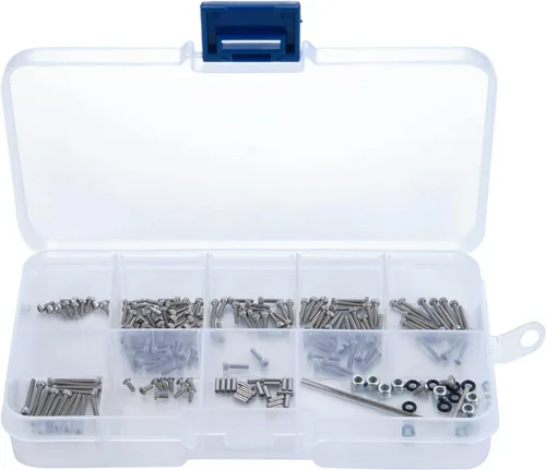 RC-Hub 186pcs M1.4 Tornillos de Metal Tuerca Set para 1/24 Axial SCX24 90081 RC Crawler Truck Car