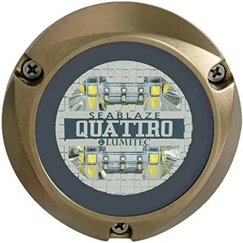 Lumitec Lighting 101511, luz subacuática LED, luz subacuática SeaBlaze Quattro, color blanco/azul, talla única, bronce