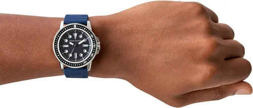 Vista 8 de Armani Exchange Men's Stainless Steel Dive Inspired Watch with Silicone Band or Steel Bracelet