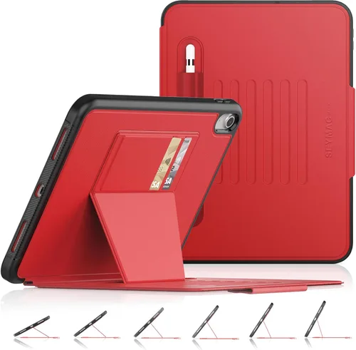 Vista 16 de SEYMAC stock Funda para iPad de 6ª/5ª generación/Air 2/Pro de 9.7 pulgadas, fuerte magnético para dormir automático, a prueba de golpes, con soporte