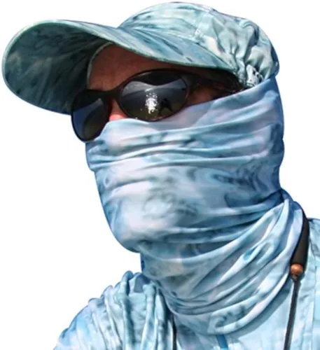 Aqua Design Máscaras de caza de pesca Polaina de cuello: Hombres y Jóvenes UPF 50+ Máscara solar Protección: Máscara de camuflaje Pasamontañas