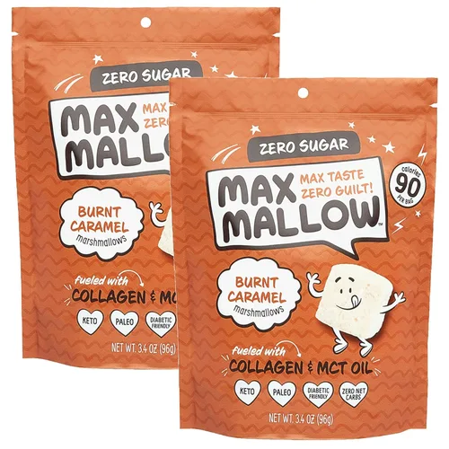 Max Malva malvaviscos sin azúcar, aptos para dieta cetogénica, perfectos para S'mores, chocolate caliente y hornear con aperitivos sin azúcar,