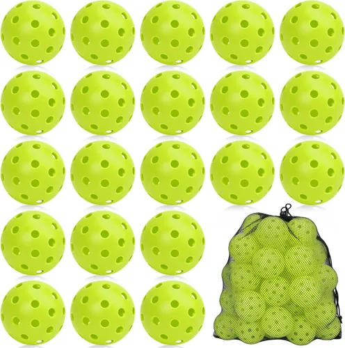 SAYAYA 24/50 Pack Outdoor Pickleball Balls Premium High Visibility Pickleballs Stable Flight & Consistent Bounce 40 Holes Pickle Balls with Mesh Bag
