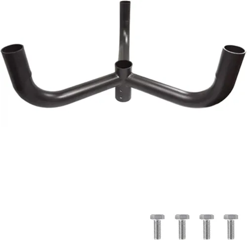 Vista 14 de Adaptador de espiga horizontal cuadrado de 180 grados con 2 brazos para poste cuadrado de 4 pulgadas, 2 soportes de montaje horizontales más gruesos