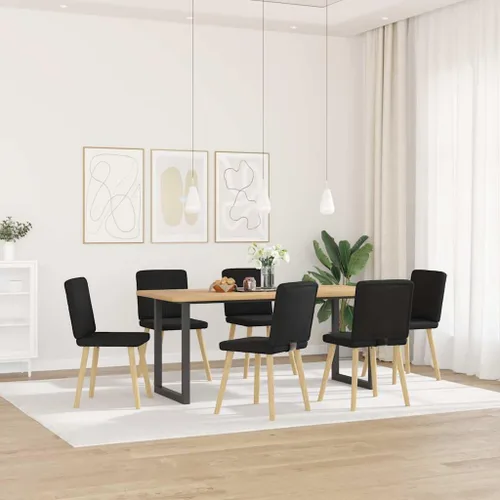 Vista 13 de Modern Dining Chairs 2-Piece Set Black Fabric Upholstered Kitchen Chairs with Metal Frame and Foam Padding for Dining Room Living Room Farmhouse