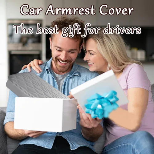 Vista 5 de Almohadilla universal de cuero para reposabrazos de automóvil, cubierta de consola central de automóvil, cubierta de cuero impermeable