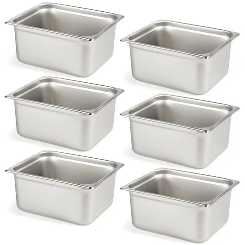 Vista 31 de CURTA Paquete de 6 Tapas para Bandejas de Baño María de Tamaño Completo con Asa, Tapas para Bandejas de Hotel de Acero Inoxidable 18/8 Certificadas