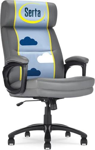 Vista 13 de Serta Comfort Executive Silla de oficina grande y alta, silla ergonómica de escritorio de computadora con respaldo alto, asiento acolchado Negro