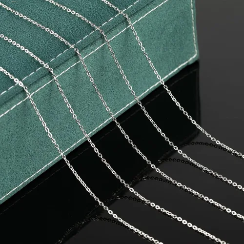 Vista 4 de UMAOKANG Cadenas de joyería de plata de 65 pies para fabricación de joyas, carrete de eslabones de cadena de cable plano, manualidades, aretes