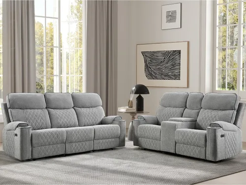 Vista 12 de EBELLO Sofá reclinable eléctrico de tela, sofá reclinable de dos plazas con portavasos, puertos de carga USB tipo C y espacio de almacenamiento, 2