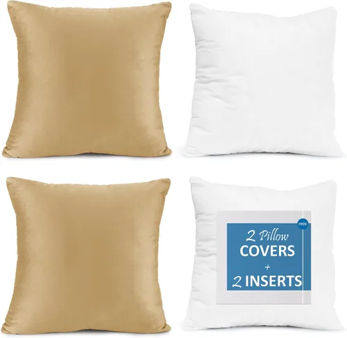 Vista 44 de Juego de 2 rellenos de almohada con terciopelo suave y sólido, juego de fundas de almohada cuadradas decorativas para sofá, automóvil, dormitorio