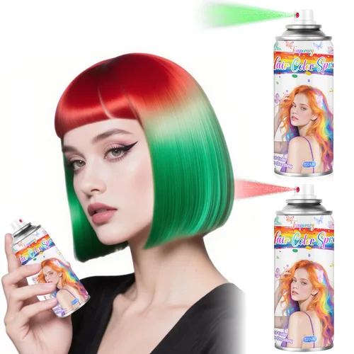 Vista 10 de Spray de color rojo temporal para el cabello para mujeres, tinte
