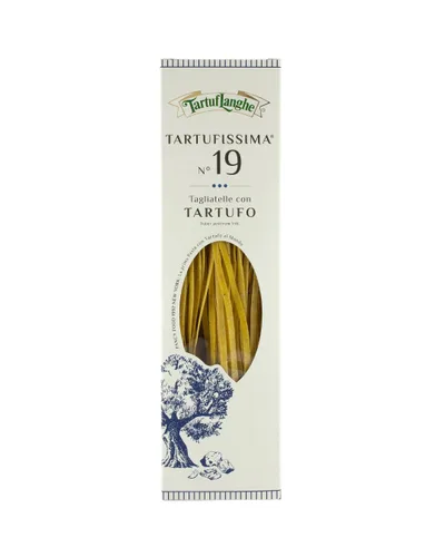 TartufLanghe Pasta Tagliatelle con trufa negra – Auténticos fideos italianos importados de huevo ancho, pasta de huevo para platos de trufa,