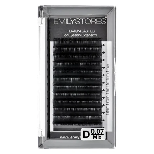 Vista 12 de Extensiones de pestañas de 0.003 in de grosor, rizo D, longitud de 0.39 pulgadas, tamaño único, pestañas de volumen rápido para extensiones