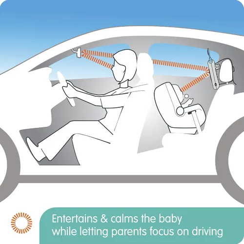 Vista 9 de Oly Active - Espejo de coche para bebé, retrovisor, a prueba de roturas, entretene, calma y mantiene al bebé visible, 10 x 11.7 x 3.1 pulgadas, Beige