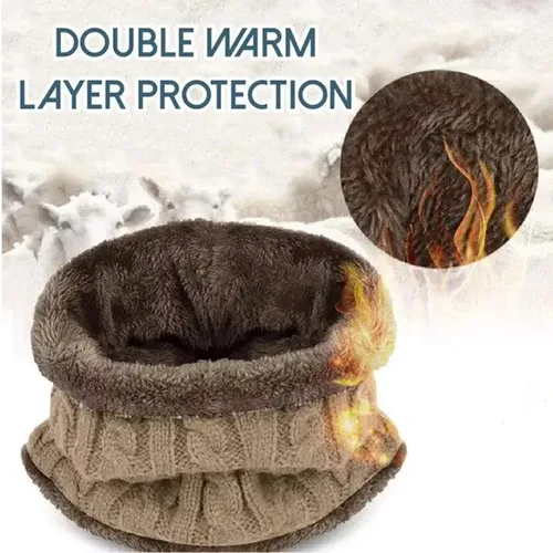 Vista 5 de BCDlily Conjunto de bufanda térmica de invierno para mujeres y hombres, gorro de calavera cálida con calentador de cuello