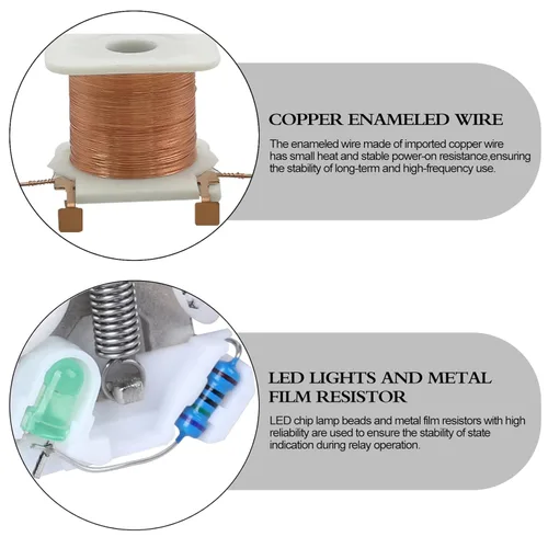 Vista 4 de Relé de Potencia Electromagnético, Bobina de Relé de 8 Pines 10 AMP 12V DC con Base de Zócalo, Indicador LED, DPDT 2NO 2NC - MY2NJ 2PCS