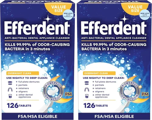 Vista 8 de Limpiador de dentadura Efferdent Anti-Bacterial, Por la noche, 1, 1