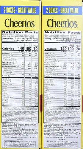 Vista 2 de American Standart Cheerios Cerea sin gluten sin sabores artificiales, 40.7 onzas (paquete de 2)