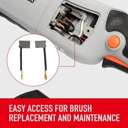 Vista 7 de Nanoskin Black Speed 21mm Long-Throw Random Orbital Polisher - 750W, 7.5-Amp Motor, BOSCH Bearing Construction, Vented Flexible Backing Plate For