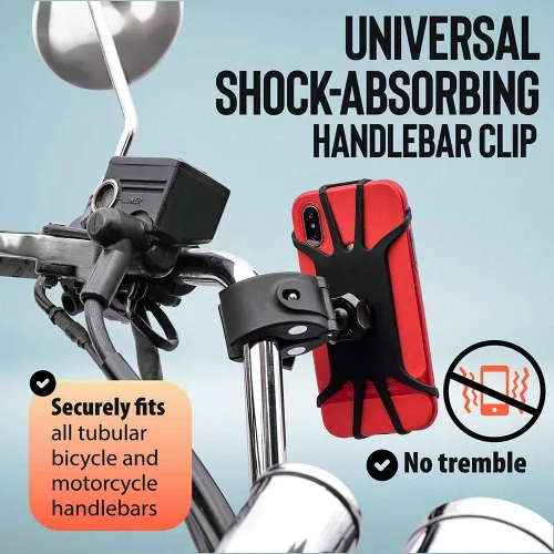 Vista 3 de Upgraded 2025 Bicycle & Motorcycle Phone Mount - The Most Secure & Reliable Bike Phone Holder for iPhone, Samsung or Any Smartphone.