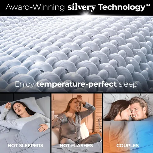 Vista 8 de Silvery Edredón refrescante con infusión de plata, manta galardonada con autorenfriamiento para personas que duermen con calor con tecnología