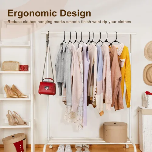Vista 8 de HOUSE DAY Perchas de Plástico Premium Paquete de 10, Perchas para Ropa que Ahorran Espacio, Colgador Resistente para Abrigos - Organizadores
