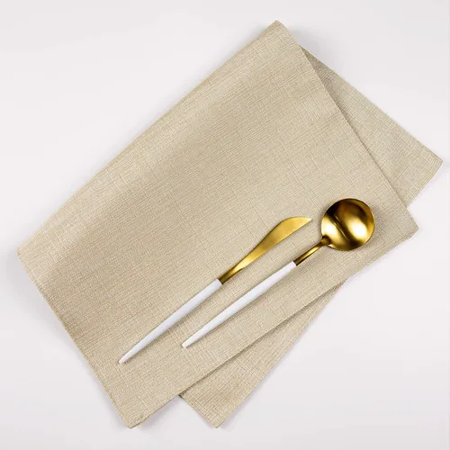 Vista 4 de Spring Garden Home Juego de 4 manteles individuales de lino para mesa de comedor, lavables, 13 x 19 pulgadas, lino claro