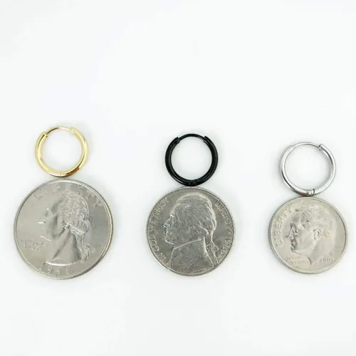 Vista 3 de EACHLP Arracadas de acero quirúrgico chapadas en oro de 18 quilates, unisex, para tabique, de espiral, para el labio, para el pezón, cómodo