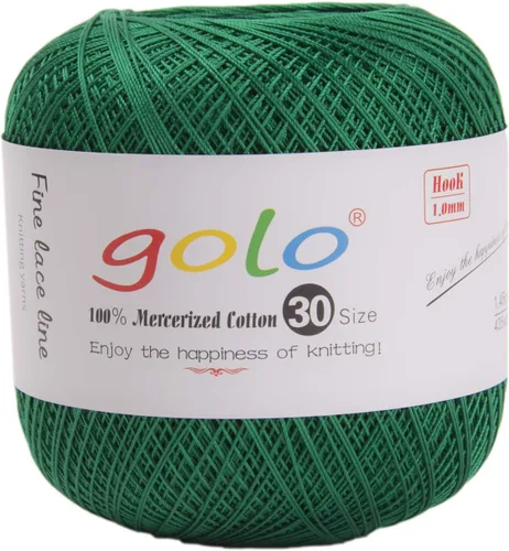 Vista 76 de Golo 3 bolas de hilo de ganchillo tamaño 30, hilo de bordar y lana para tejer a mano para calados 045