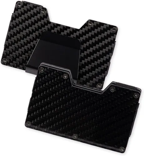 Vista 6 de Exact Fit Men's Minimalist RFID Slim Expandable Hardside Card Case Wallet with Money Clip